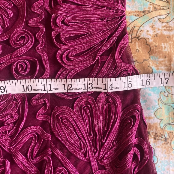 J D collection magenta pink tapework lace bodycon mermaid dress - Picture 9 of 9